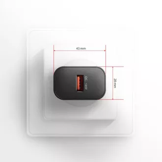 AXAGON ACU-QC18, Mrežni punjač 18W, 1x USB-A port, QC3.0/AFC/Apple, crni