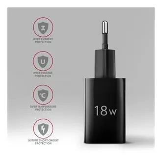AXAGON ACU-QC18, Mrežni punjač 18W, 1x USB-A port, QC3.0/AFC/Apple, crni