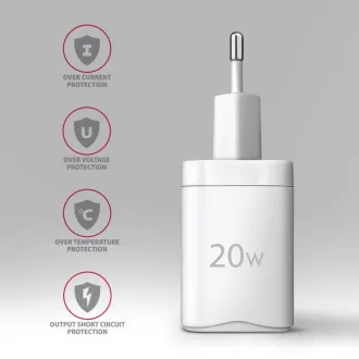 AXAGON ACU-PD20W, mrežni punjač 20W, 1x USB-C priključak, PD3.0/PPS/QC4+/AFC/Apple, bijeli AXAGON ACU-PD20W, mrežni punjač 20W, 1x USB-C priključak, PD3.0/PPS/QC4+/AFC/Apple, bijeli