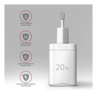 AXAGON ACU-PD20W, mrežni punjač 20W, 1x USB-C priključak, PD3.0/PPS/QC4+/AFC/Apple, bijeli AXAGON ACU-PD20W, mrežni punjač 20W, 1x USB-C priključak, PD3.0/PPS/QC4+/AFC/Apple, bijeli