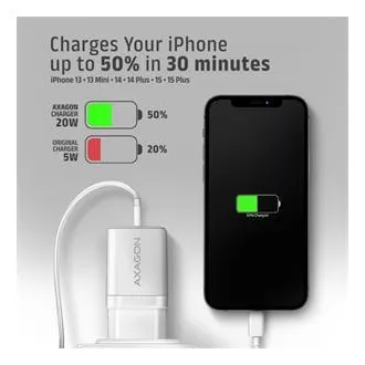 AXAGON ACU-PD20W, mrežni punjač 20W, 1x USB-C priključak, PD3.0/PPS/QC4+/AFC/Apple, bijeli AXAGON ACU-PD20W, mrežni punjač 20W, 1x USB-C priključak, PD3.0/PPS/QC4+/AFC/Apple, bijeli