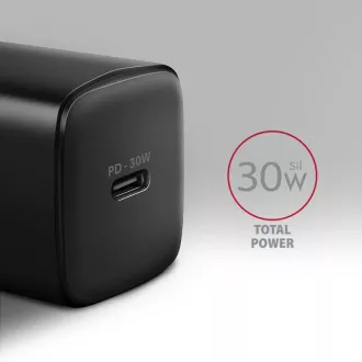 AXAGON ACU-PD30, Sil mrežni punjač 30W, 1x USB-C port, PD3.0/PPS/QC4+/SFC/AFC/Apple, crni AXAGON ACU-PD30, Sil mrežni punjač 30W, 1x USB-C port, PD3.0/PPS/QC4+/SFC/AFC/Apple, crni