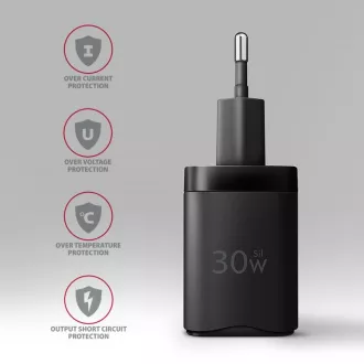AXAGON ACU-PD30, Sil mrežni punjač 30W, 1x USB-C port, PD3.0/PPS/QC4+/SFC/AFC/Apple, crni AXAGON ACU-PD30, Sil mrežni punjač 30W, 1x USB-C port, PD3.0/PPS/QC4+/SFC/AFC/Apple, crni