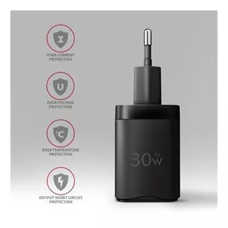 AXAGON ACU-PD30, Sil mrežni punjač 30W, 1x USB-C port, PD3.0/PPS/QC4+/SFC/AFC/Apple, crni AXAGON ACU-PD30, Sil mrežni punjač 30W, 1x USB-C port, PD3.0/PPS/QC4+/SFC/AFC/Apple, crni