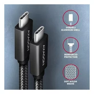 AXAGON BUCM32-CM05AB, SPEED+ kabel USB-C <-> USB-C, 0,5 m, USB 20 Gbps, PD 100 W 5 A, 4K HD, ALU, pleteni, crni AXAGON BUCM32-CM05AB, SPEED+ kabel USB-C <-> USB-C, 0,5 m, USB 20 Gbps, PD 100 W 5 A, 4K HD, ALU, pleteni, crni
