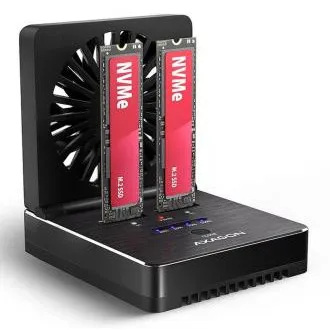 AXAGON ADSA-M2C22, USB-C 20Gbps priključna stanica za 2× M.2 NVMe/SATA SSD s funkcijom kloniranja AXAGON ADSA-M2C22, USB-C 20Gbps priključna stanica za 2× M.2 NVMe/SATA SSD s funkcijom kloniranja