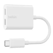 Belkin USB-C adapter/splitter - USB-C napajanje + USB-C audio/punjač, bijeli