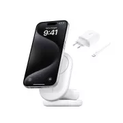 Belkin BOOST CHARGE™ Qi2 15W 2u1 Magnetski stalak za punjenje, sklopivi, bijeli