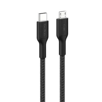 Belkin BOOST CHARGE PRO USB-C/microUSB, 1 m, crna - izdržljiva Belkin BOOST CHARGE PRO USB-C/microUSB, 1 m, crna - izdržljiva