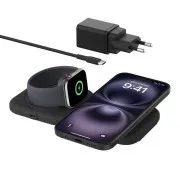 Belkin BOOST CHARGE PRO Qi2 2u1 bežična sklopiva putna podloga za iPhone/Apple Watch/AirPods, crna
