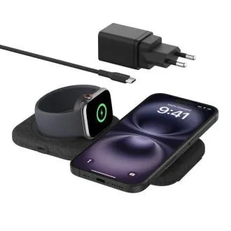 Belkin BOOST CHARGE PRO Qi2 2u1 bežična sklopiva putna podloga za iPhone/Apple Watch/AirPods, crna Belkin BOOST CHARGE PRO Qi2 2u1 bežična sklopiva putna podloga za iPhone/Apple Watch/AirPods, crna