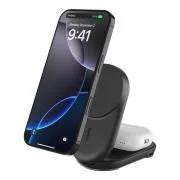 Belkin UltraCharge Qi2 25W 2u1 magnetski sklopivi punjač za iPhone/AirPods, s USB-C, crni
