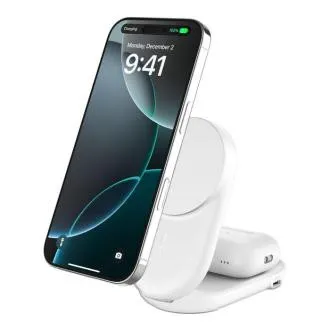 Belkin UltraCharge Qi2 25W 2u1 magnetski sklopivi punjač za iPhone/AirPods, s USB-C, bijeli Belkin UltraCharge Qi2 25W 2u1 magnetski sklopivi punjač za iPhone/AirPods, s USB-C, bijeli