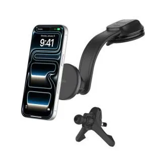 Belkin BOOST CHARGE Qi2 15W magnetski auto punjač za ventilacijski otvor i armaturnu ploču + 30W auto adapter, crni