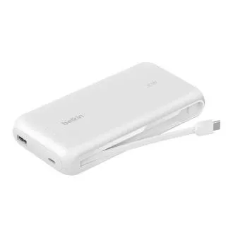 Belkin BOOST CHARGE USB-C Power Delivery Powerbank s integriranim USB-C kabelom, 20000 mAh, 30 W, bijela