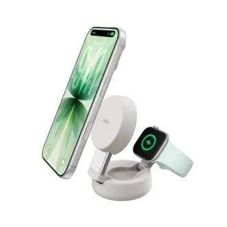 Belkin UltraCharge PRO Qi2 25W 2u1 magnetski punjač za iPhone/Apple Watch/Airpods, pijesak