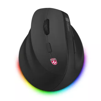 POVEŽI GA ZA ZDRAVLJE Cloudy Left bežični okomiti miš za ljevake, RGB pozadinsko osvjetljenje, 2xBT, USB CRNI