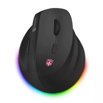 POVEŽI GA ZA ZDRAVLJE Cloudy bežični okomiti miš, RGB pozadinsko osvjetljenje, 2xBT, USB CRNI