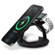 CONNECT IT MultiCharge 3 u 1 MagSafe Wireless Fast Charge bežični punjač, CRNI
