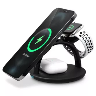 CONNECT IT MultiCharge 3 u 1 MagSafe Wireless Fast Charge bežični punjač, CRNI