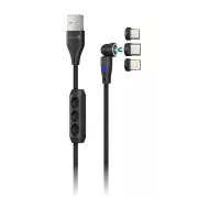 CONNECT IT Magnetic PowerLink 3u1 kabel (USB-C/Lightning/MicroUSB), 2m, CRNI