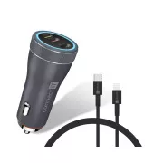 CONNECT IT InCarz DUPLEX auto punjač, 2x USB-C, 1x Lightning, ANTRACIT