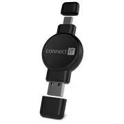 CONNECT IT WatchTravelCharge bežični punjač Qi (Apple,Samsung) USB-A/USB-C, CRNI