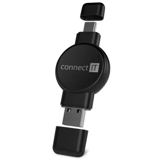 CONNECT IT WatchTravelCharge bežični punjač Qi (Apple,Samsung) USB-A/USB-C, CRNI
