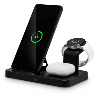 CONNECT IT MultiCharge 3u1 bežični Qi punjač za SAMSUNG, CRNI