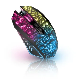 CONNECT IT DOODLE 2 PRO bežični gaming miš, 4800 DPI, pozadinsko osvjetljenje, CRNI