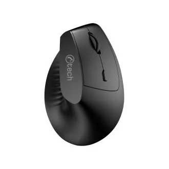 C-TECH miš VEM-15, vertikalni, dvostruki način rada, bežični, BT5.0 + 2.4GHz, 1600DPI, baterija od 400 mAh, crni