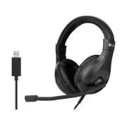 C-TECH slušalice s mikrofonom MHS-05, USB, kabelsko upravljanje, preko uha, crne