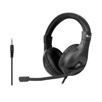 C-TECH slušalice s mikrofonom MHS-05, 4-pinski 3,5 mm priključak, upravljanje na kabelu, slušalice s mikrofonom, adapter na 2x priključak, crne
