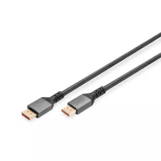 Digitus DP kabel PREMIUM DP2.1 1m 16K@60Hz, UHD, 80Gbps, Alu Digitus DP kabel PREMIUM DP2.1 1m 16K@60Hz, UHD, 80Gbps, Alu
