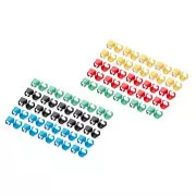 DIGITUS Stezaljke u boji za patch kabel, pakiranje od 100 kom, mješovito (20 kom u svakoj boji: crvena, zelena, plava, žuta, crna)
