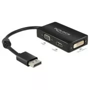 Delock Adapter Displayport 1.1 muški > VGA / HDMI / DVI ženski pasivni crni