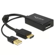 Delock adapter HDMI-A muški > Displayport 1.2 ženski crni