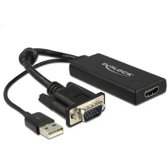 Delock adapter VGA na HDMI s audiom crne boje