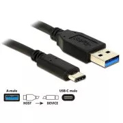 Delock kabel SuperSpeed USB 10 Gbps (USB 3.1, Gen 2) Tip A muški > USB Tip-C™ muški 1 m crni