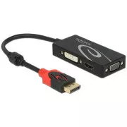 Delock adapter Displayport 1.2 muški > VGA / HDMI / DVI ženski 4K pasivni crni