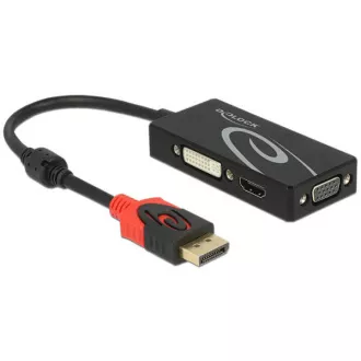 Delock adapter Displayport 1.2 muški > VGA / HDMI / DVI ženski 4K pasivni crni Delock adapter Displayport 1.2 muški > VGA / HDMI / DVI ženski 4K pasivni crni