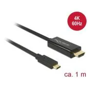 Delock kabel USB Type-C™ muški > HDMI muški (DP Alt način rada) 4K 60 Hz 1 m crni
