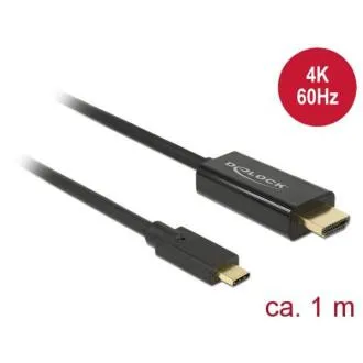 Delock kabel USB Type-C™ muški > HDMI muški (DP Alt način rada) 4K 60 Hz 1 m crni Delock kabel USB Type-C™ muški > HDMI muški (DP Alt način rada) 4K 60 Hz 1 m crni