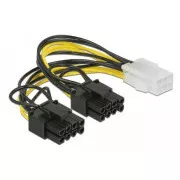 Delock PCI Express kabel za napajanje 6-pinski ženski > 2 x 8-pinski muški 15 cm