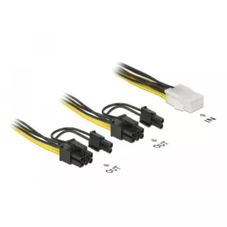Delock PCI Express kabel za napajanje 6-pinski ženski > 2 x 8-pinski muški 15 cm