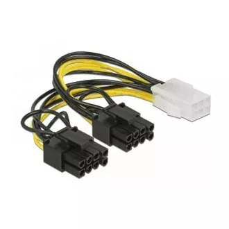Delock PCI Express kabel za napajanje 6-pinski ženski > 2 x 8-pinski muški 15 cm