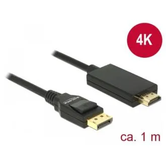 Delock kabel DisplayPort 1.2 muški > High Speed HDMI-A muški pasivni 4K 1 m crni Delock kabel DisplayPort 1.2 muški > High Speed HDMI-A muški pasivni 4K 1 m crni