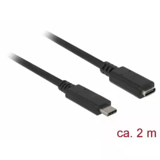 Delock Produžni kabel SuperSpeed USB (USB 3.1 Gen 1) USB Type-C™ muški > ženski priključak 3 A 2,0 m crni