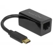 Delock Super Speed USB adapter (USB 3.1 Gen 1) s USB Type-C™ muškim priključkom > Gigabit LAN 10/100/1000 Mbps kompaktni crni
