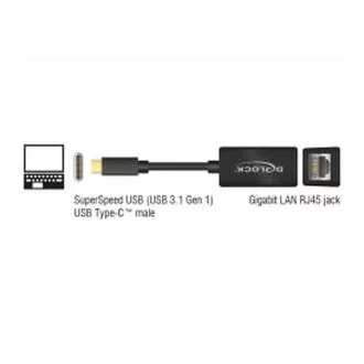 Delock Super Speed USB adapter (USB 3.1 Gen 1) s USB Type-C™ muškim priključkom > Gigabit LAN 10/100/1000 Mbps kompaktni crni Delock Super Speed USB adapter (USB 3.1 Gen 1) s USB Type-C™ muškim priključkom > Gigabit LAN 10/100/1000 Mbps kompaktni crni